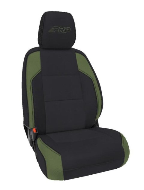 PRP 16-23 Toyota Tacoma Front Seat Covers (Pair) - Black/Olive Green