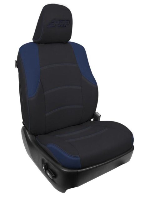 PRP 11-24 Toyota 4Runner Front Seat Covers (Pair) - Black/Navy Blue