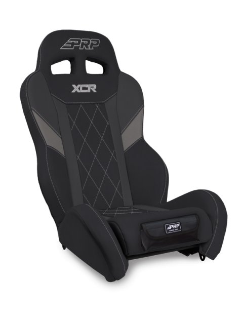 PRP XCR Suspension Seat - Black/Gray w Diamond Stitch and Front Pocket