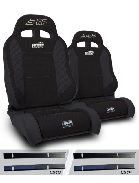 PRP 03-06 Jeep Wrangler TJ Enduro Elite Suspension Seat - Trek Edition - Black (Pair)