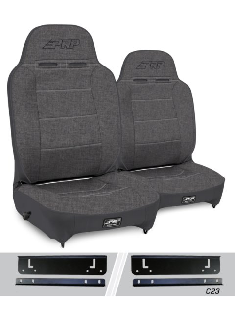 PRP 97-02 Jeep Wrangler TJ High Back Enduro Reclining Suspension Seats Kit- Gray