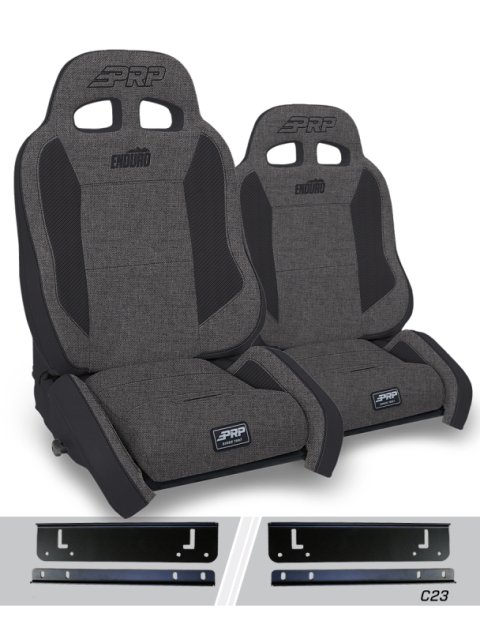 PRP 97-02 Jeep Wrangler TJ Enduro Elite Suspension Seat Crawl Edition - Gray (Pair)