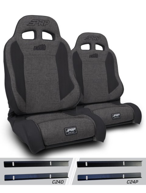 PRP 03-06 Jeep Wrangler TJ Enduro Elite Suspension Seat Trek Edition - Gray (Pair)