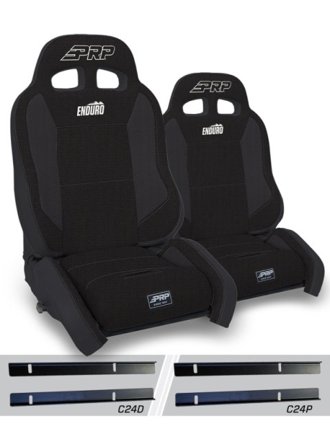 PRP 03-06 Jeep Wrangler TJ Enduro Elite Suspension Seat Crawl Edition - Black (Pair)