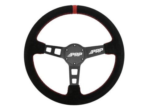 PRP Deep Dish Suede Steering Wheel - Red