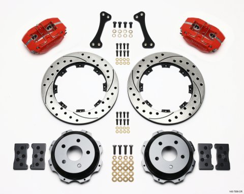 Wilwood Dynapro Rear Kit 12.19in Drilled Red Subaru Impreza WRX