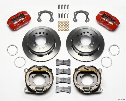 Wilwood Dynapro Low-Profile 11.00in P-Brake Kit - Red Ford 8.8 Special w/2.50in Offset-5 Lug