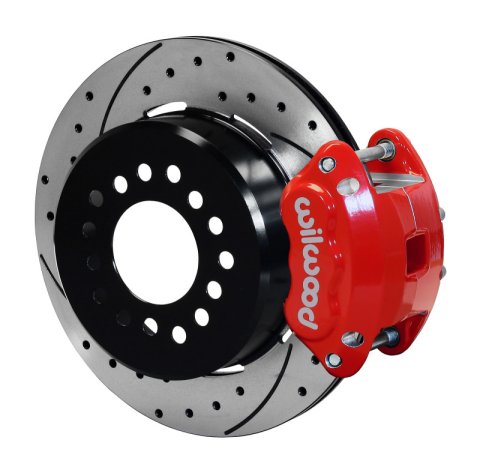 Wilwood D154 P/S P-B Kit Drilled-Red New Big Ford 2.50in Off Staggered Mount