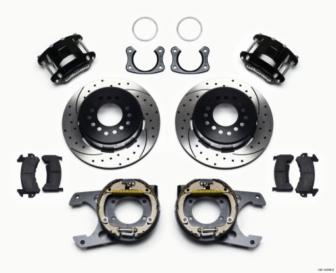 Wilwood D154 P/S Park Brake Kit Drilled New Big Ford 2.50in Off Staggered Mount