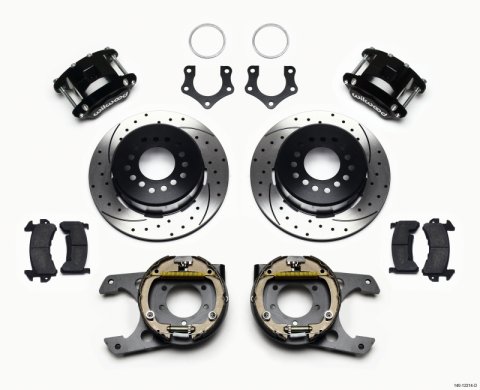 Wilwood D154 P/S Park Brake Kit Drilled Mopar/Dana 2.36in Off w/Snap Ring Bearing