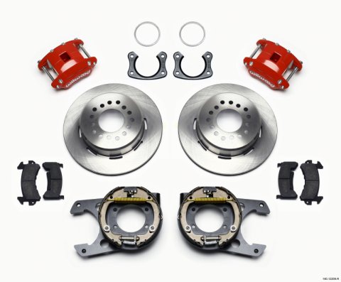 Wilwood D154 P/S Park Brake Kit Red New Big Ford 2.50in Offset