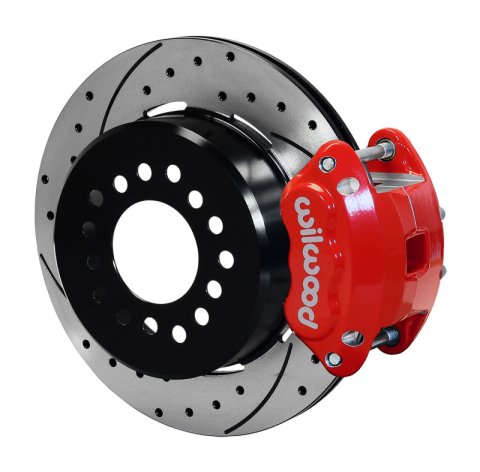 Wilwood D154 P/S P-B Kit Drilled-Red Mopar/Dana 2.50in Off w/Snap Ring Bearing