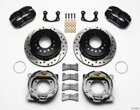 Wilwood Dynapro Low-Profile 11.00in P-Brake Kit Drilled New Big Ford 2.50in Off Staggered Mount