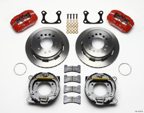 Wilwood Dynapro Low-Profile 11.00in P-Brake Kit - Red Big Ford 2.36in Offset