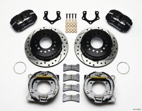 Wilwood Dynapro Low-Profile 11.00in P-Brake Kit Drilled Mopar/Dana 2.50in Off w/Snap Ring Bearing