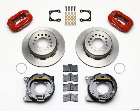 Wilwood Forged Dynalite P/S Park Brake Kit Red Chevy 12 Bolt-Spec 3.15in Bearing Staggered mt
