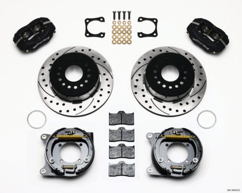 Wilwood Forged Dynalite P/S Park Brake Kit Drilled Chevy 12 Bolt-Spec 3.15in Bearing Staggered mt