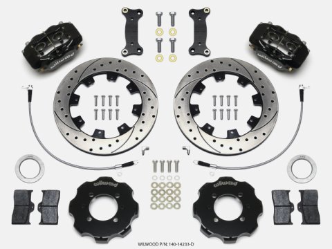 Wilwood Forged Dynalite Front Hat Kit 12.19in Drilled 2016-Up Mazda MX5 Miata w/ Lines
