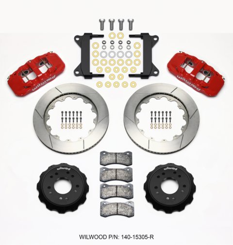 Wilwood AERO6 Front Hat Kit 14.00 Red 63-87 C10 w/ Wilwood Pro Spindles