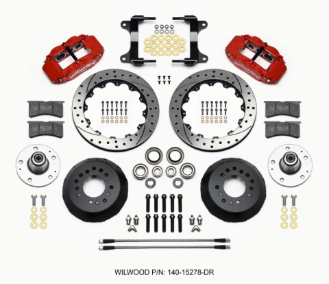 Wilwood Narrow Superlite 6R Front Hub Kit 12.88in Drill Red 82-92 Camaro//Firebird