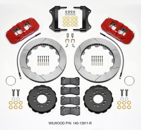 Wilwood AERO6 Front Hat Kit 15.00 Red 2014-up Corvette C7 w/Lines
