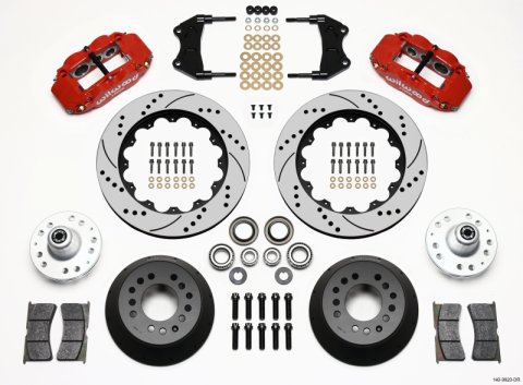 Wilwood Narrow Superlite 6R Front Hub Kit 14.00in Drill Red WWE ProSpindle