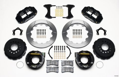 Wilwood Narrow Superlite 4R Rear P-Brk Kit 12.88in Mopar/Dana 2.36in Off w/Snap Ring Bearing