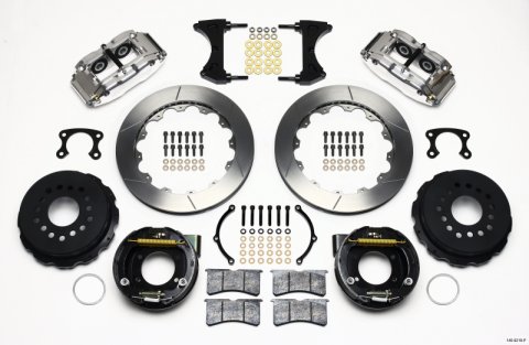 Wilwood Narrow Superlite 4R Rear P-Brk Kit 12.88in Polished Big Ford New Style 2.50in Offset