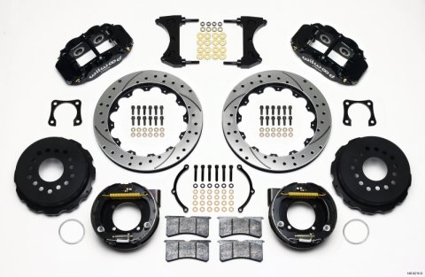 Wilwood Narrow Superlite 4R Rear P-Brk Kit 12.88in Drilled Chevy 12 Bolt-Spec 3.15in Bearing