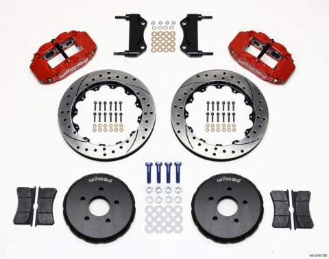 Wilwood Narrow Superlite 6R Front Hat Kit 13.06in Drill Red Nissan 350Z/Fiti G35