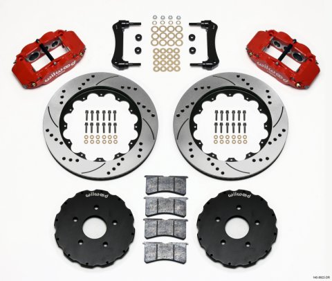 Wilwood Narrow Superlite 6R Front Hat Kit 14.00in Drill Red 2005-up Corvette C6