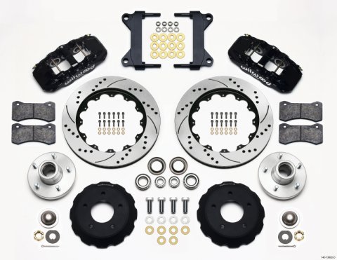 Wilwood AERO6 Front Hub Kit 14.00 Drilled Chevy C-10 60-87 CPP Drop Spindle