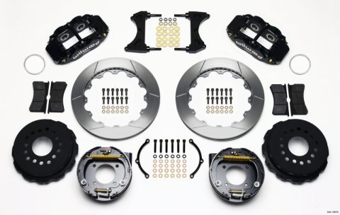 Wilwood Narrow Superlite 4R Rear P-Brk Kit 12.88in Chevy 12 Bolt w/ C-Clips 2.75in Off Stag Mount
