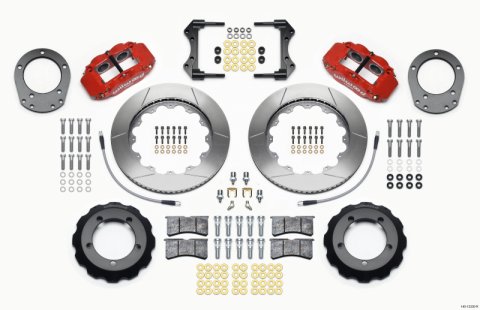 Wilwood Narrow Superlite 4R Front Hat Kit 14.00in Red 76-77 Ford Bronco Dana 44 w/Lines