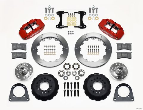 Wilwood Narrow Superlite 6R Front Hub Kit 12.88in Red TCI-IFS 71-78 (Pinto Based)