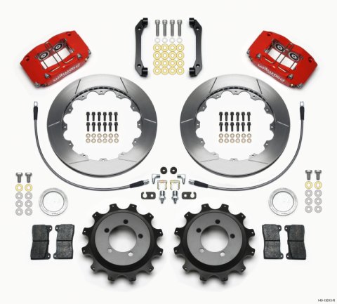 Wilwood Dynapro Radial Rear Kit 12.88in Red 2006-2007 Subaru WRX w/Lines