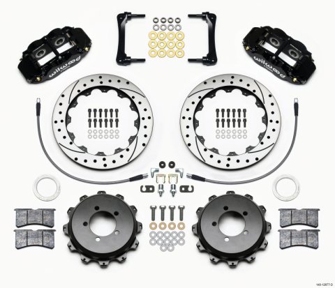 Wilwood Narrow Superlite 4R Rear Kit 12.88in Drilled 2008-2012 Subaru WRX w/Lines