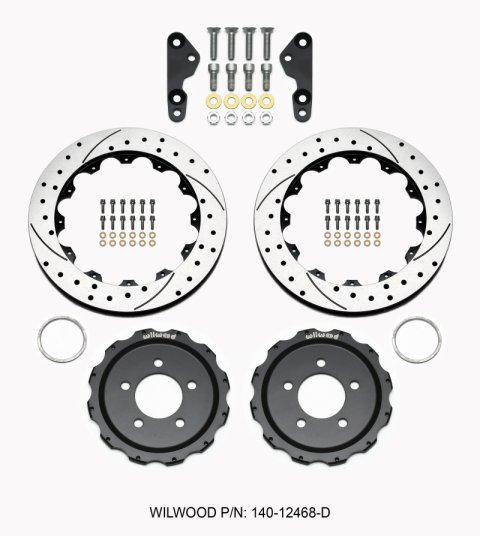 Wilwood Pro-Matrix Rear Kit Drilled 05-12 Mustang GT (2pc Hat/Rtr)