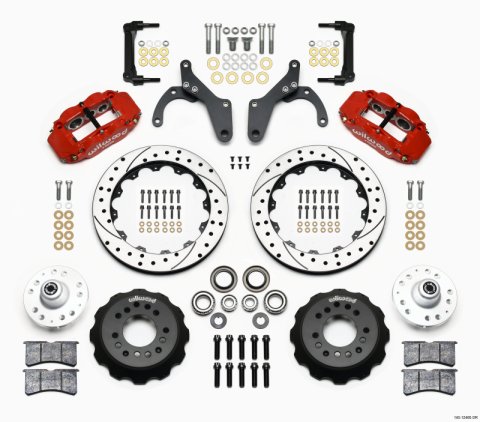 Wilwood Narrow Superlite 6R Front Hub Kit 12.88in Drill Red 59-64 Chevy Impala / 63-64 Corvette
