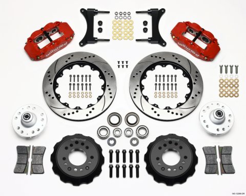 Wilwood Narrow Superlite 6R Front Hub Kit 14.00in Drill Red 79-87 GM G Body