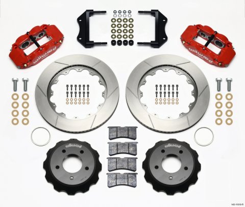 Wilwood Narrow Superlite 6R Front Hat Kit 14.00in Red 84-87 Corvette C4