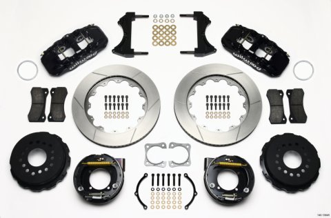 Wilwood AERO4 Rear P-Brake Kit 14.00in Chevy 12 Bolt-Spec 3.15in Bearing