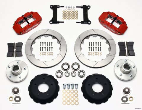 Wilwood Narrow Superlite 6R Front Hub Kit 13.06in Red Chevy C-10 60-87 CPP Drop Spindle