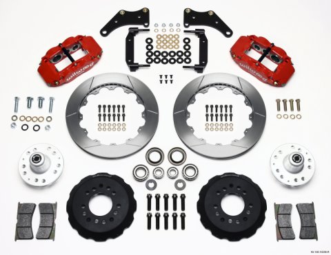Wilwood Narrow Superlite 6R Front Hub Kit 12.88in Red Large GM 57-70 Drop Spindle
