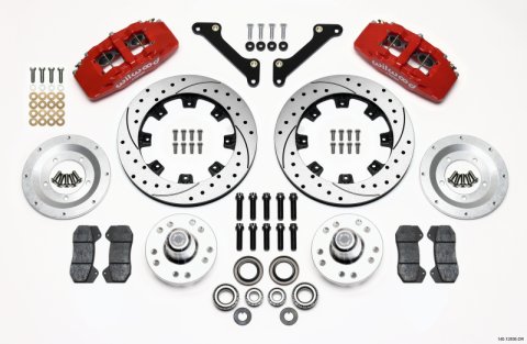 Wilwood Dynapro 6 Front Hub Kit 12.19in Drilled Red 79-81 Camaro