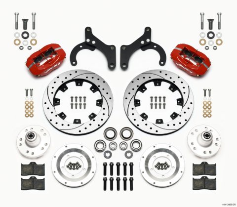 Wilwood Forged Dynalite Front Kit 12.19in Drilled Red 59-64 Chevy Impala / 63-64 Corvette