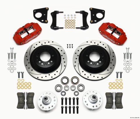 Wilwood Narrow Superlite 6R Front Hub & 1PC Rtr Kit 12.88in Drilled -Red 62-72 CDP B & E Body-Drum