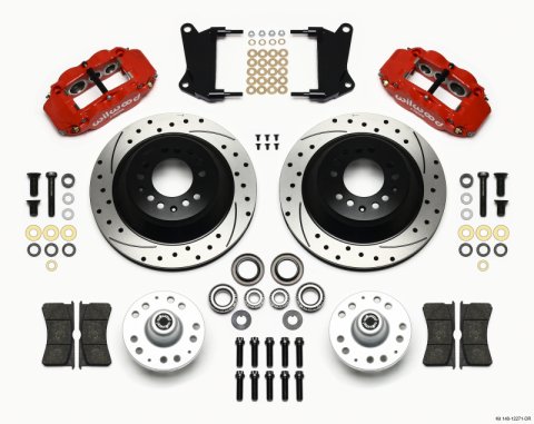 Wilwood Narrow Superlite 6R Front Hub & 1PC Rtr Kit 12.88in Drilled -Red 67-69 Camaro 64-72 Nova