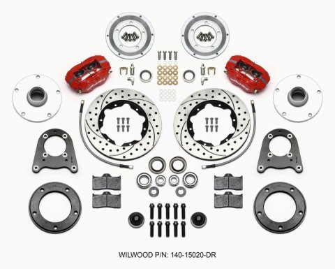 Wilwood Forged Dynalite-M Front Kit 10.75in Drilled Red 1950-1955 MG-TD/TF