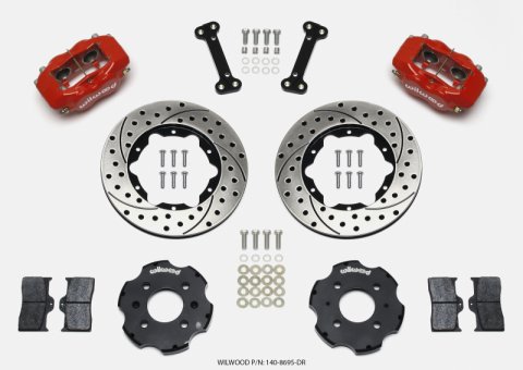 Wilwood Forged Dynalite Front Hat Kit 11.00in Drilled Red Integra/Civic w/Fac.240mm Rtr